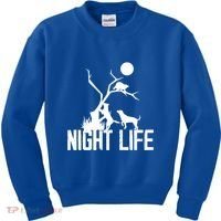 Coon Hound Hunting Night Life Hunting Dog Coon Hunting Funny Gift Kids Sweatshirt thumb 0