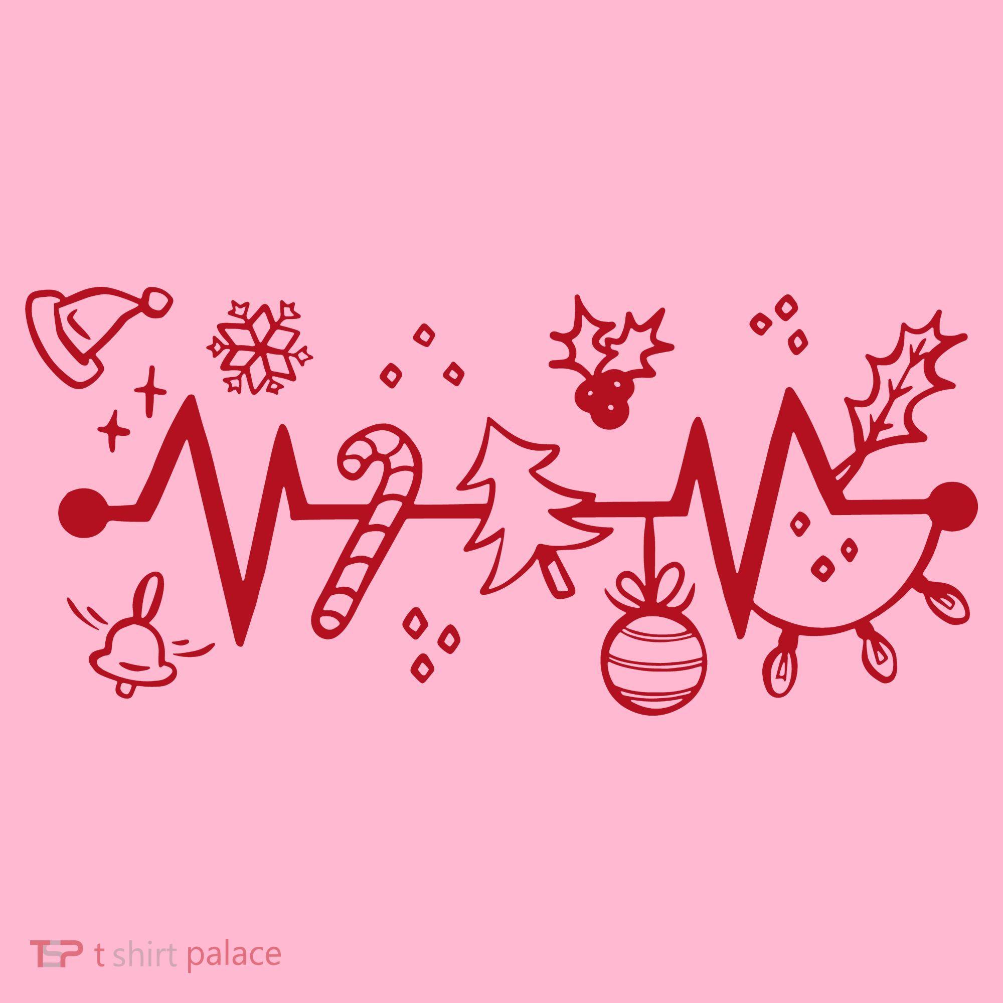 Christmas Holiday Heartbeat Festive Coaster