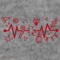Christmas Holiday Heartbeat Festive Toddler Hoodie thumb 2