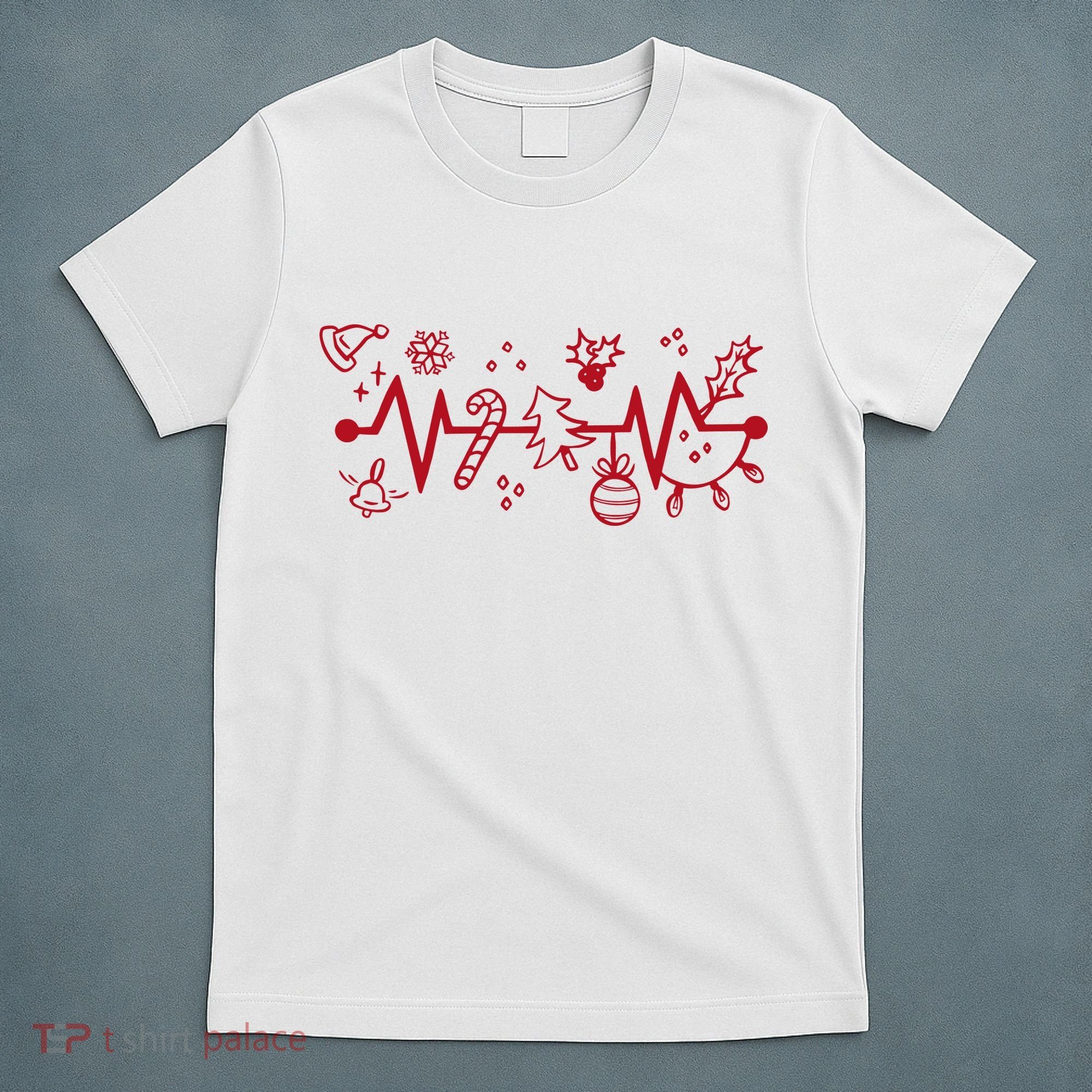 Christmas Holiday Heartbeat Festive T-Shirt