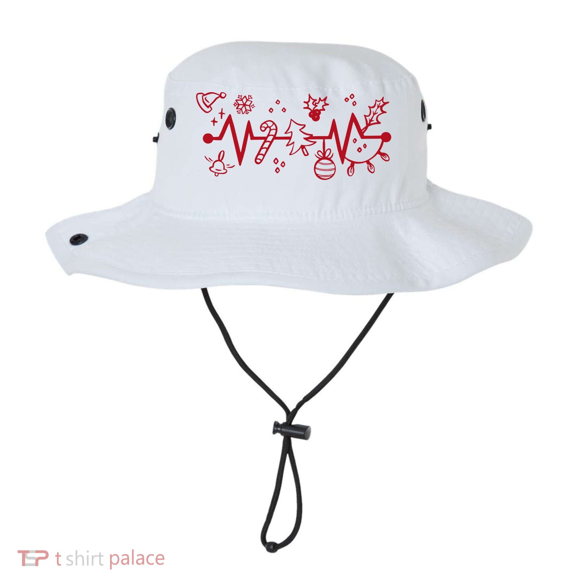 Christmas Holiday Heartbeat Festive Bucket Hat