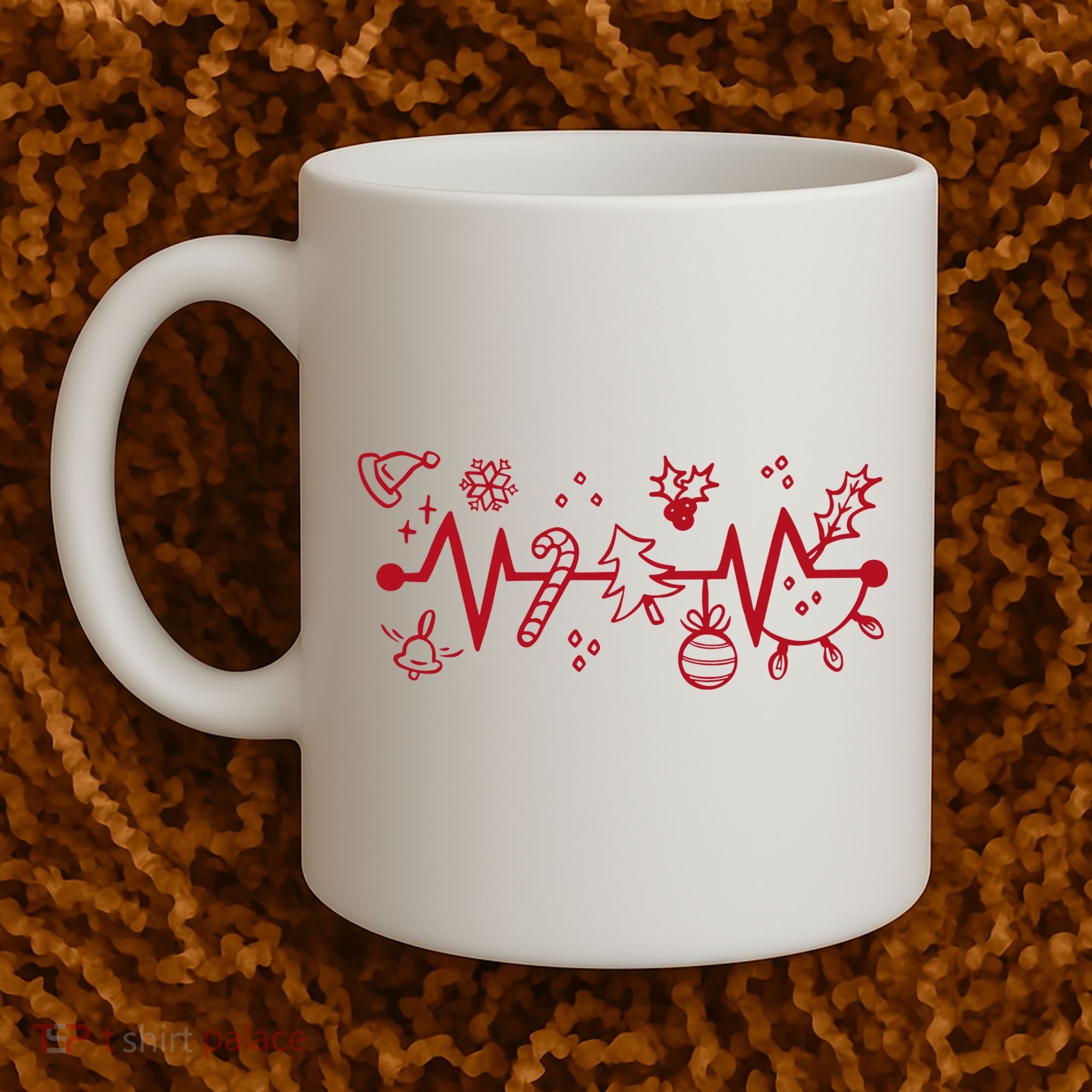 Christmas Holiday Heartbeat Festive Coffee Mug