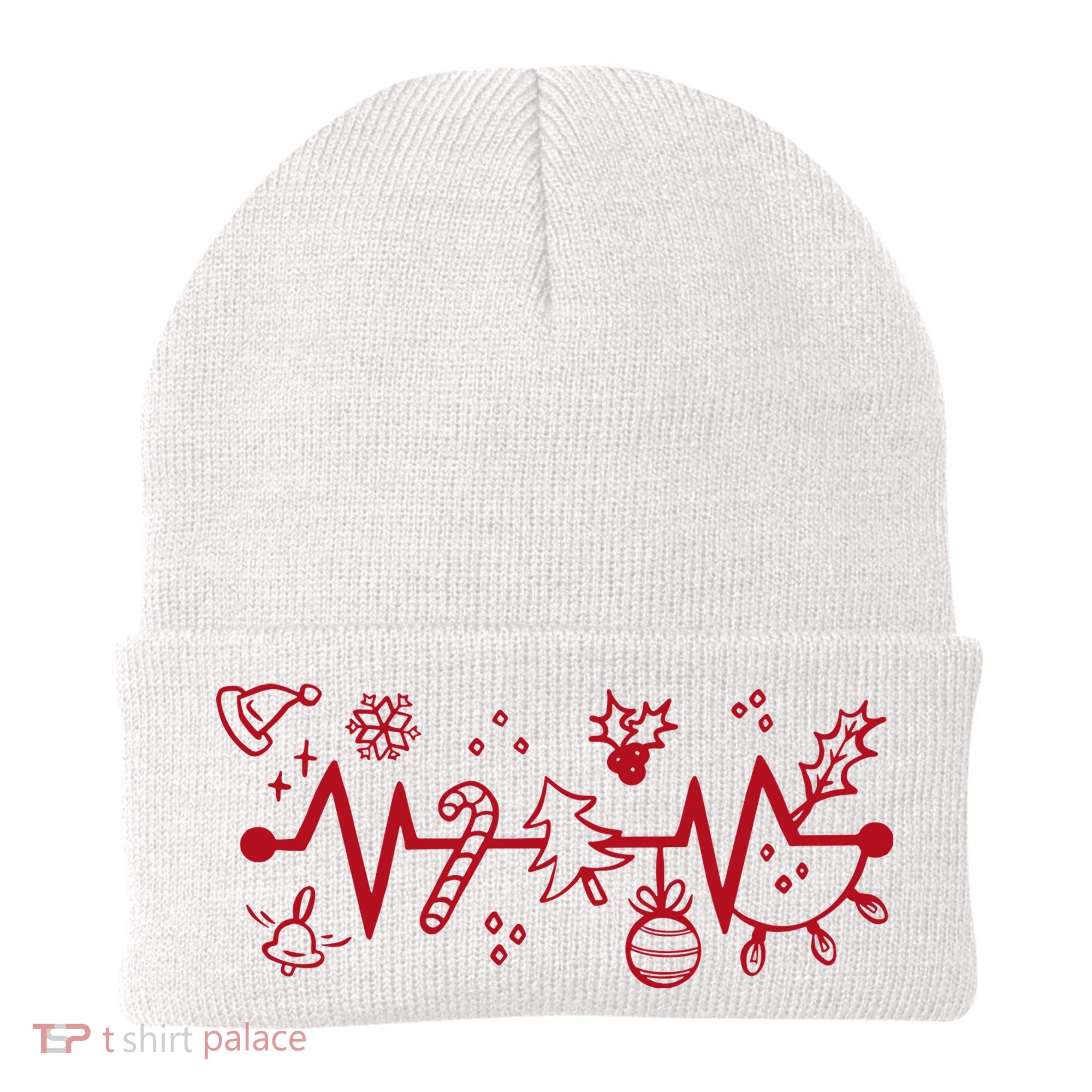 Christmas Holiday Heartbeat Festive Beanie