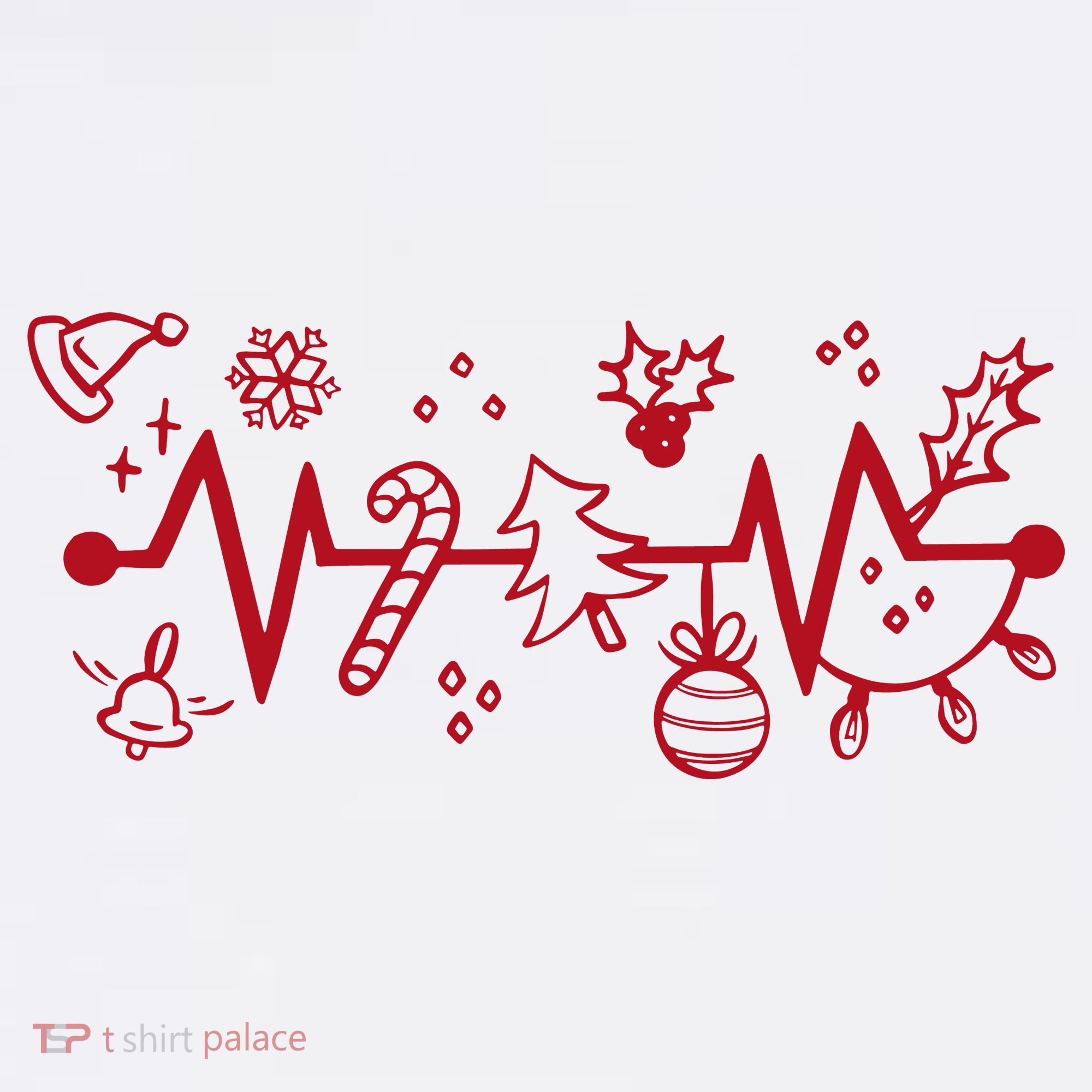 Christmas Holiday Heartbeat Festive Women's Hoodie