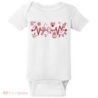 Christmas Holiday Heartbeat Festive Baby Bodysuit thumb 0