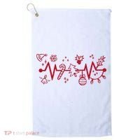 Christmas Holiday Heartbeat Festive Golf Towel thumb 0