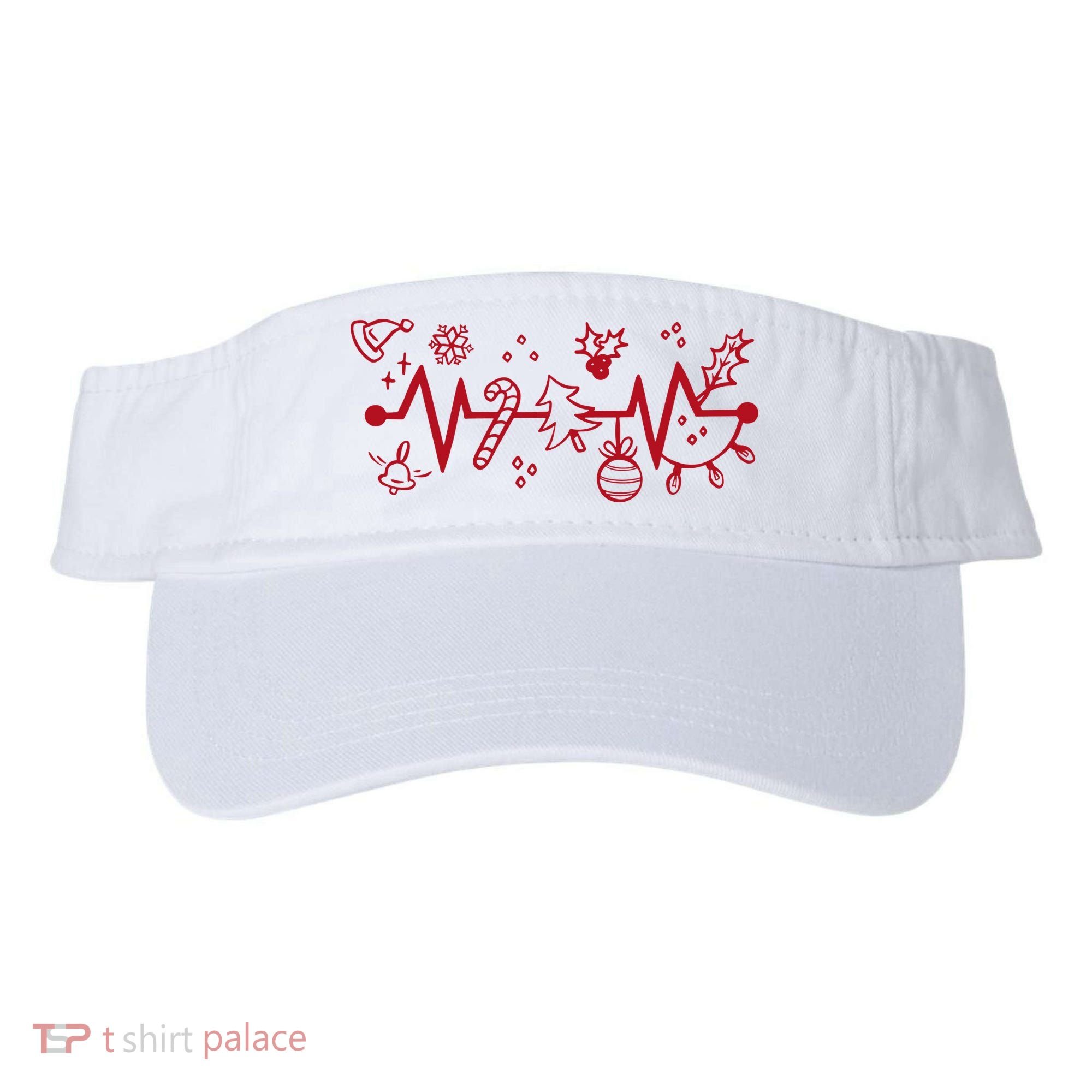 Christmas Holiday Heartbeat Festive Visor