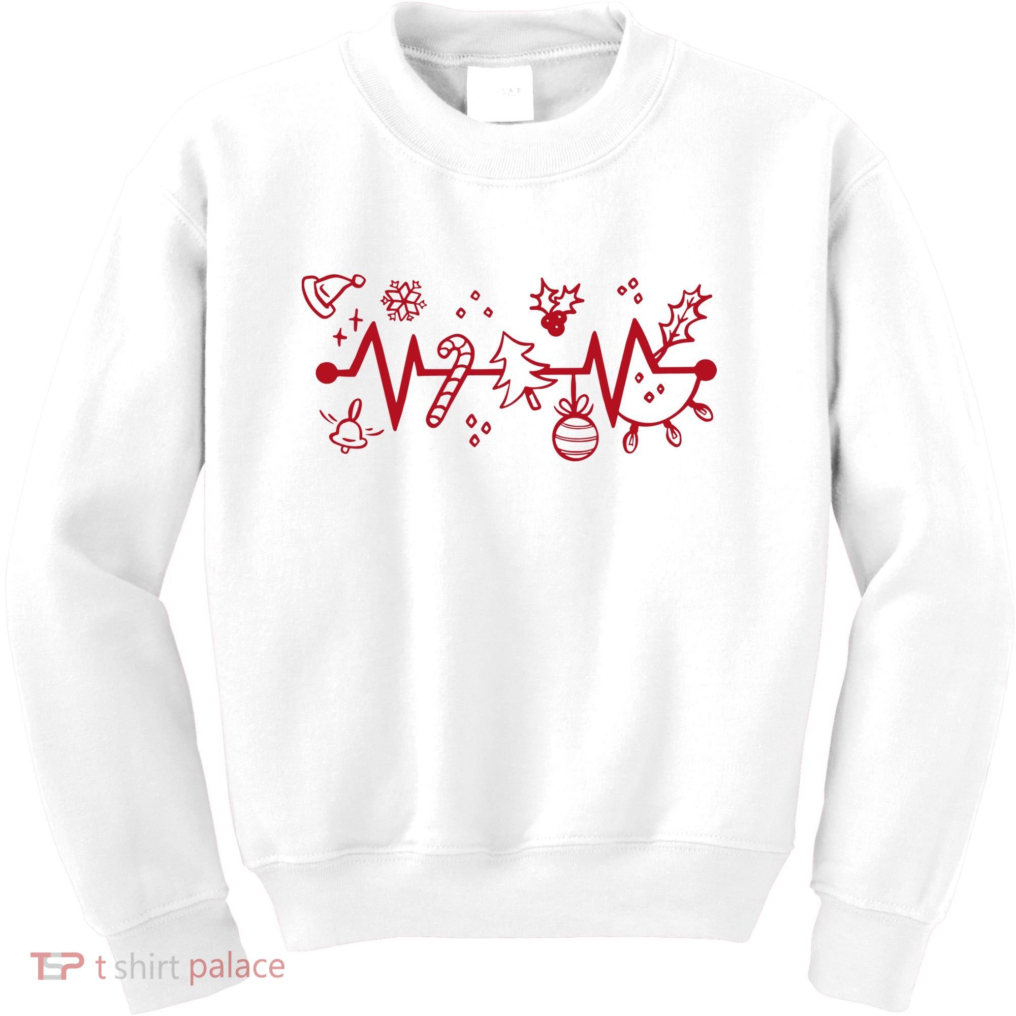Christmas Holiday Heartbeat Festive Kids Sweatshirt