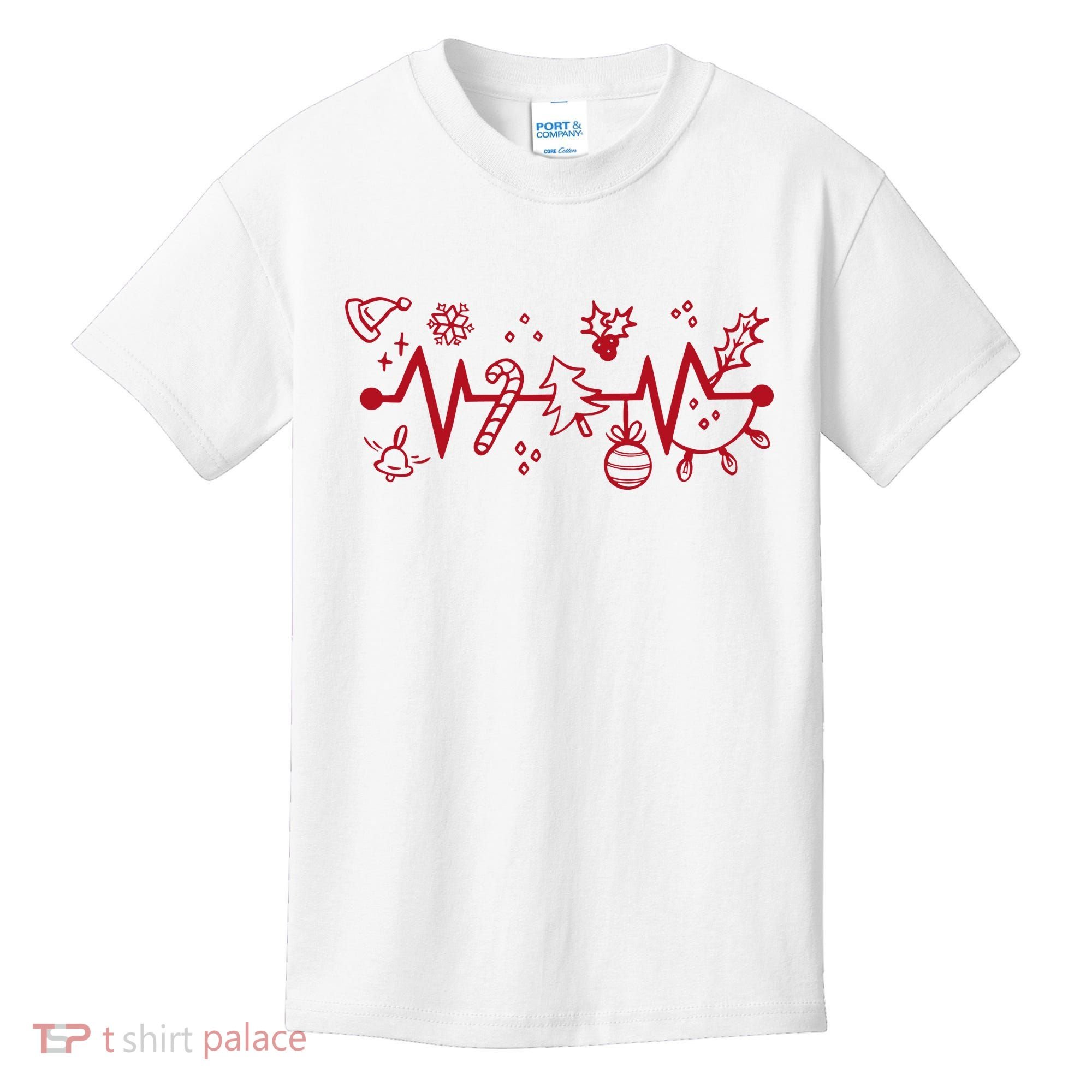 Christmas Holiday Heartbeat Festive Kids T-Shirt