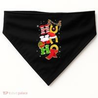 Christmas Ho Ho Ho Reindeer Horseshoes USA-Made Doggie Bandana thumb 0