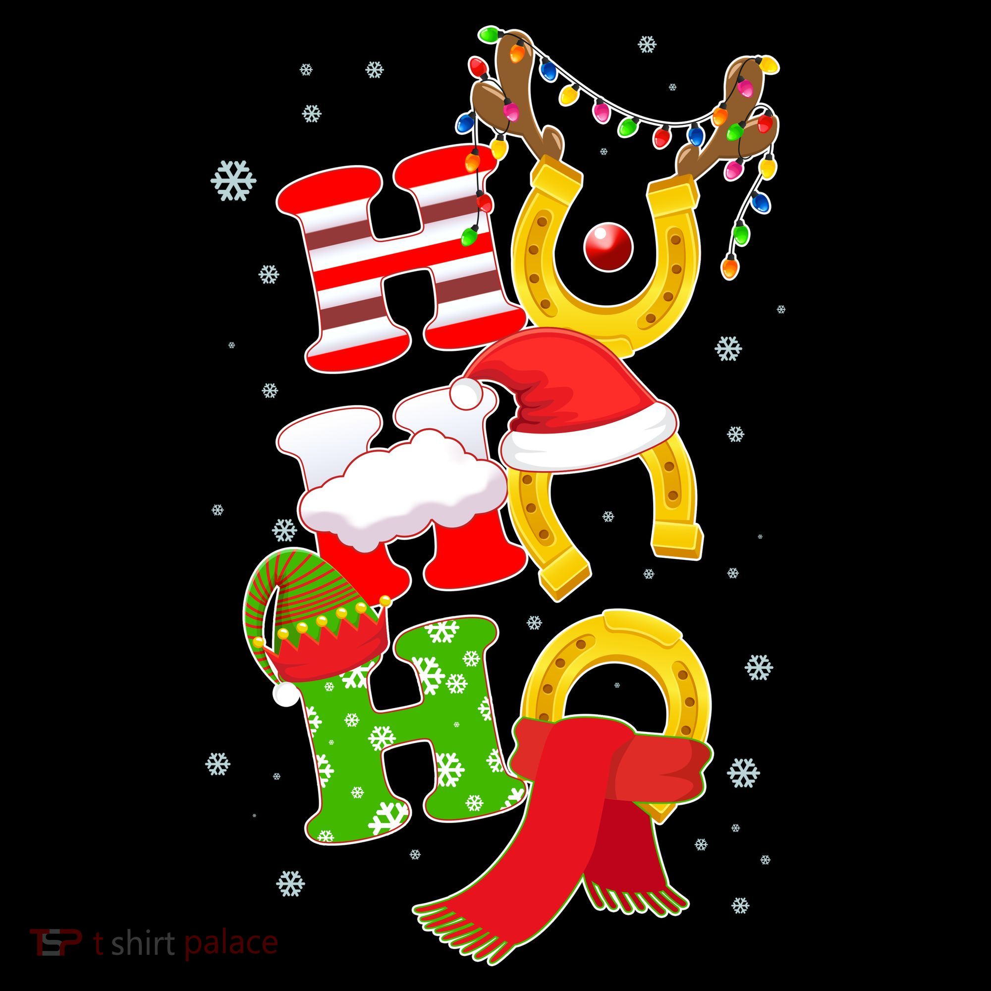 Christmas Ho Ho Ho Reindeer Horseshoes Coffee Mug