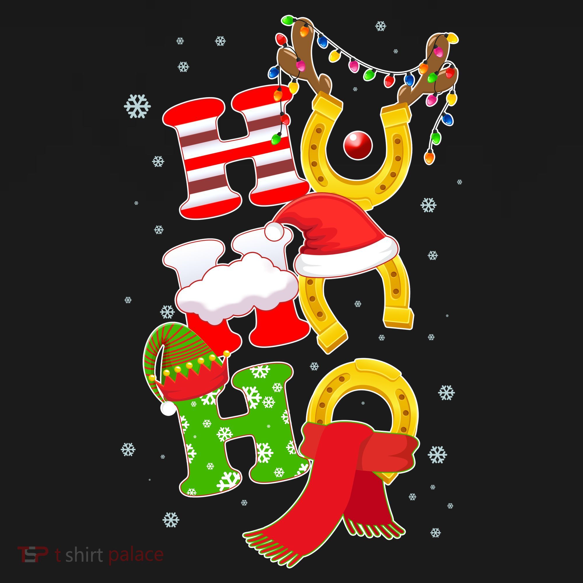 Christmas Ho Ho Ho Reindeer Horseshoes Women's Hoodie