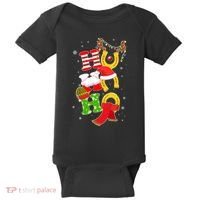 Christmas Ho Ho Ho Reindeer Horseshoes Baby Bodysuit thumb 0