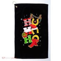 Christmas Ho Ho Ho Reindeer Horseshoes Golf Towel thumb 0