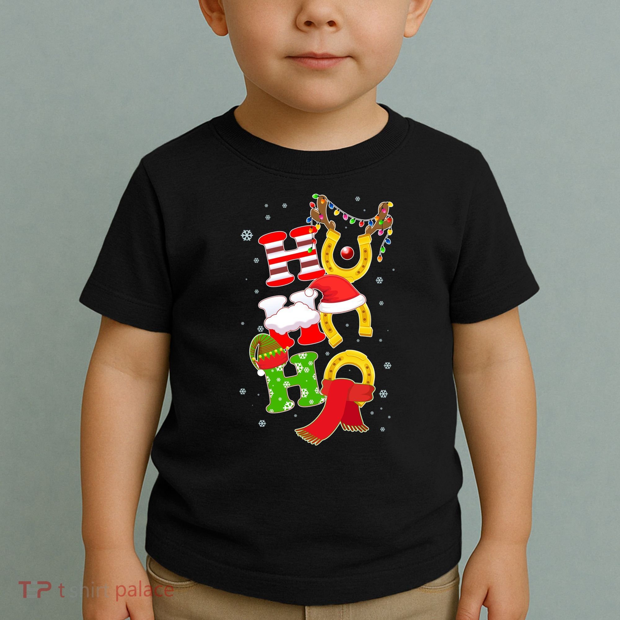 Christmas Ho Ho Ho Reindeer Horseshoes Toddler T-Shirt