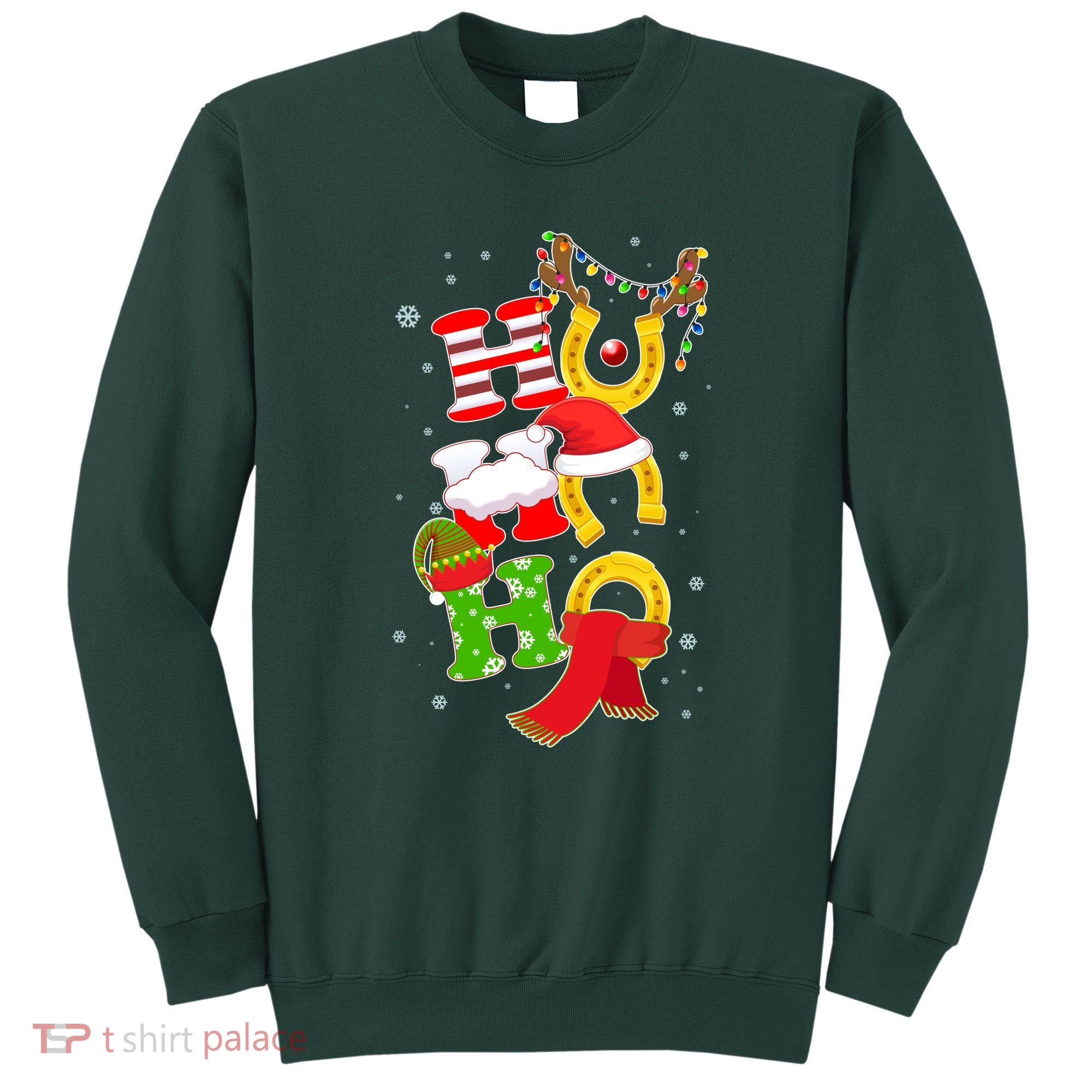 Christmas Ho Ho Ho Reindeer Horseshoes Sweatshirt
