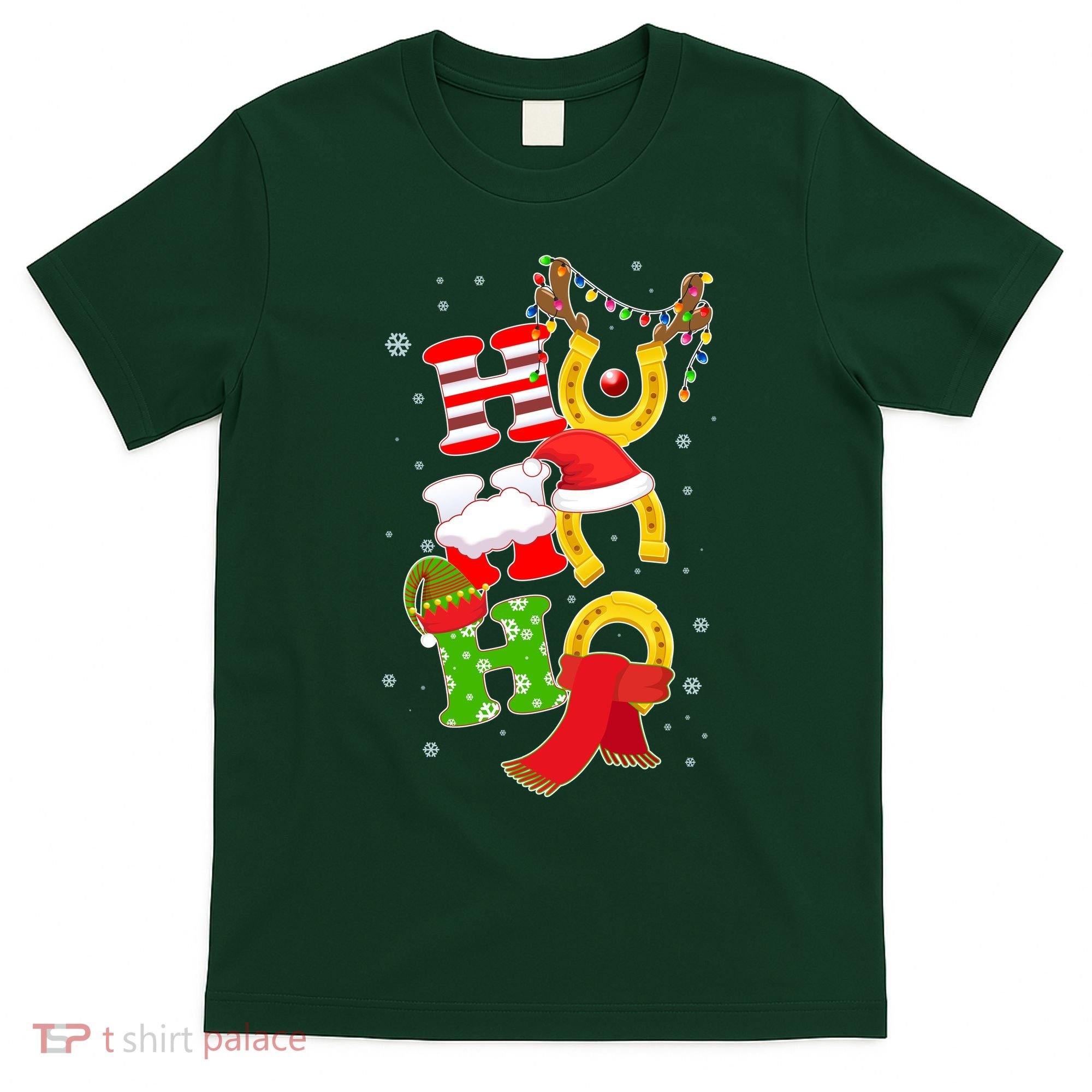 Christmas Ho Ho Ho Reindeer Horseshoes T-Shirt