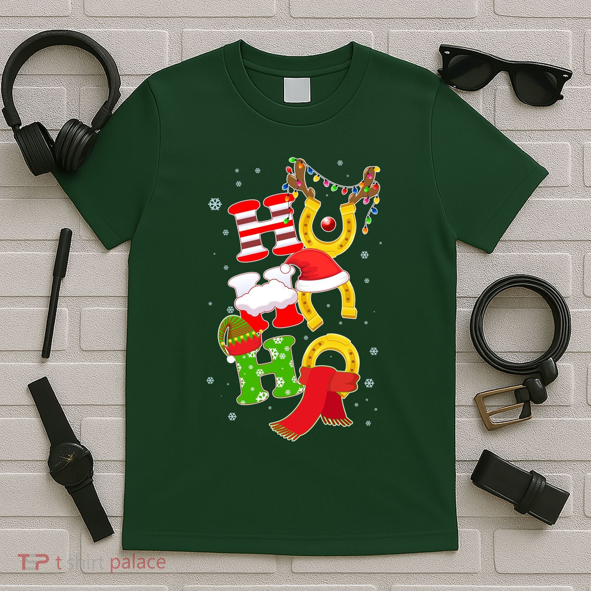 Christmas Ho Ho Ho Reindeer Horseshoes T-Shirt