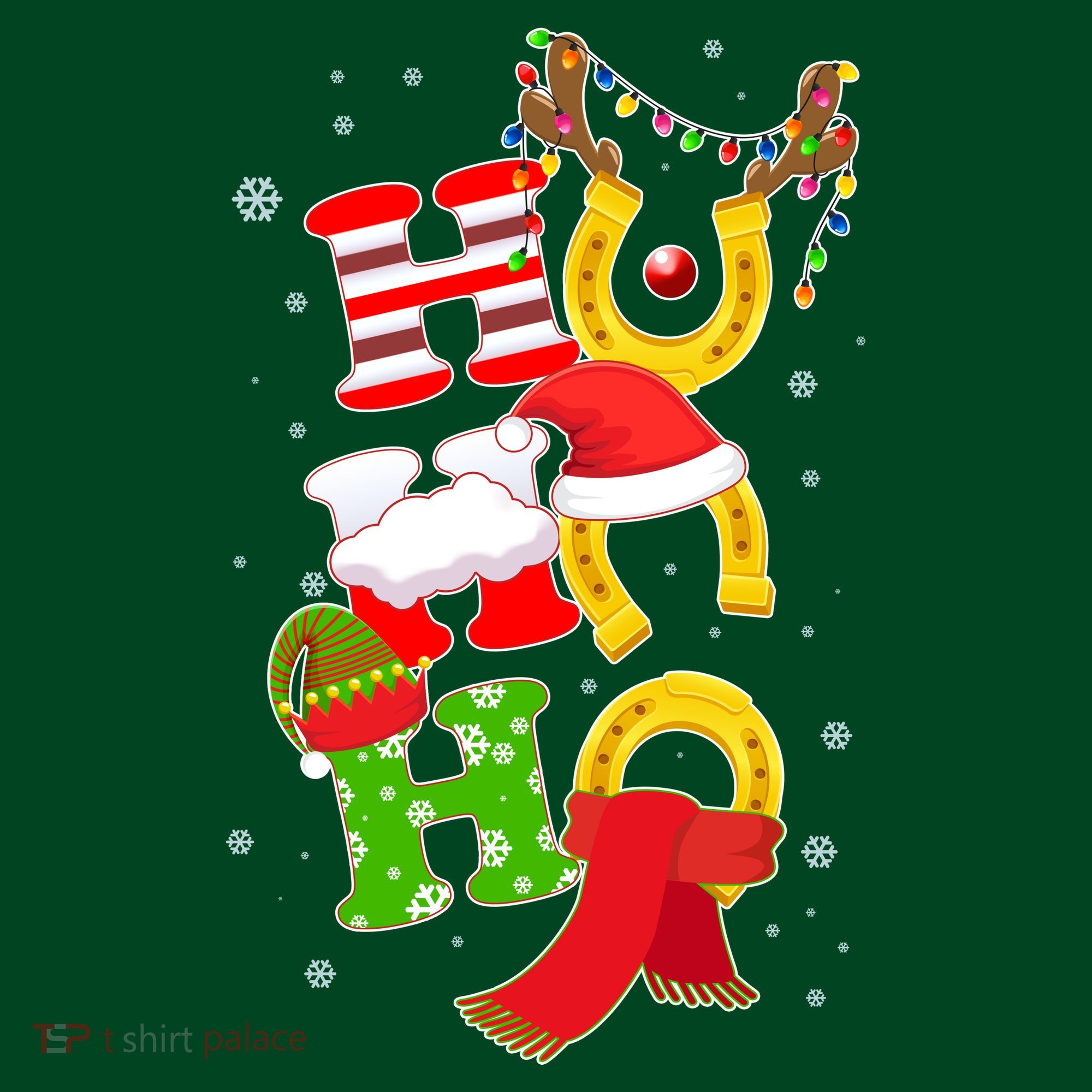 Christmas Ho Ho Ho Reindeer Horseshoes Mousepad