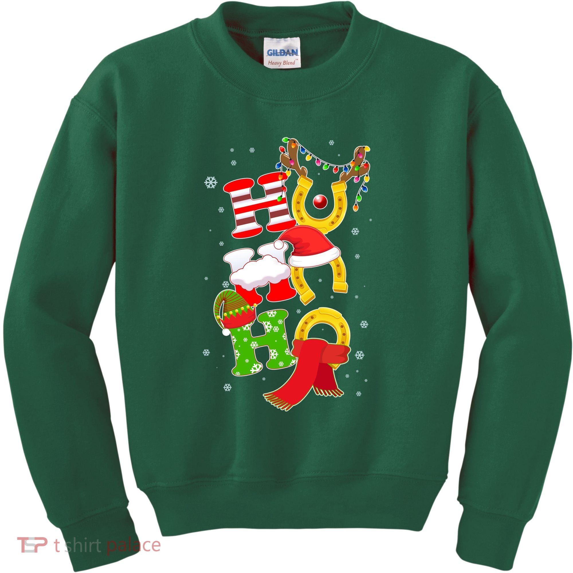 Christmas Ho Ho Ho Reindeer Horseshoes Kids Sweatshirt