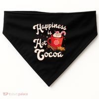 Cute Holiday Happiness Is Hot Cocoa Hot Chocolate USA-Made Doggie Bandana thumb 0