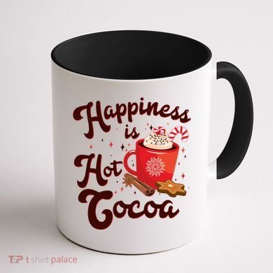 Cute Holiday Happiness Is Hot Cocoa Hot Chocolate Coffee Mug back
