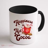 Cute Holiday Happiness Is Hot Cocoa Hot Chocolate Coffee Mug thumb 1