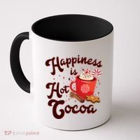 Cute Holiday Happiness Is Hot Cocoa Hot Chocolate Coffee Mug thumb 0