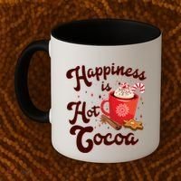 Cute Holiday Happiness Is Hot Cocoa Hot Chocolate Coffee Mug thumb 2