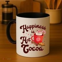 Cute Holiday Happiness Is Hot Cocoa Hot Chocolate Coffee Mug thumb 4