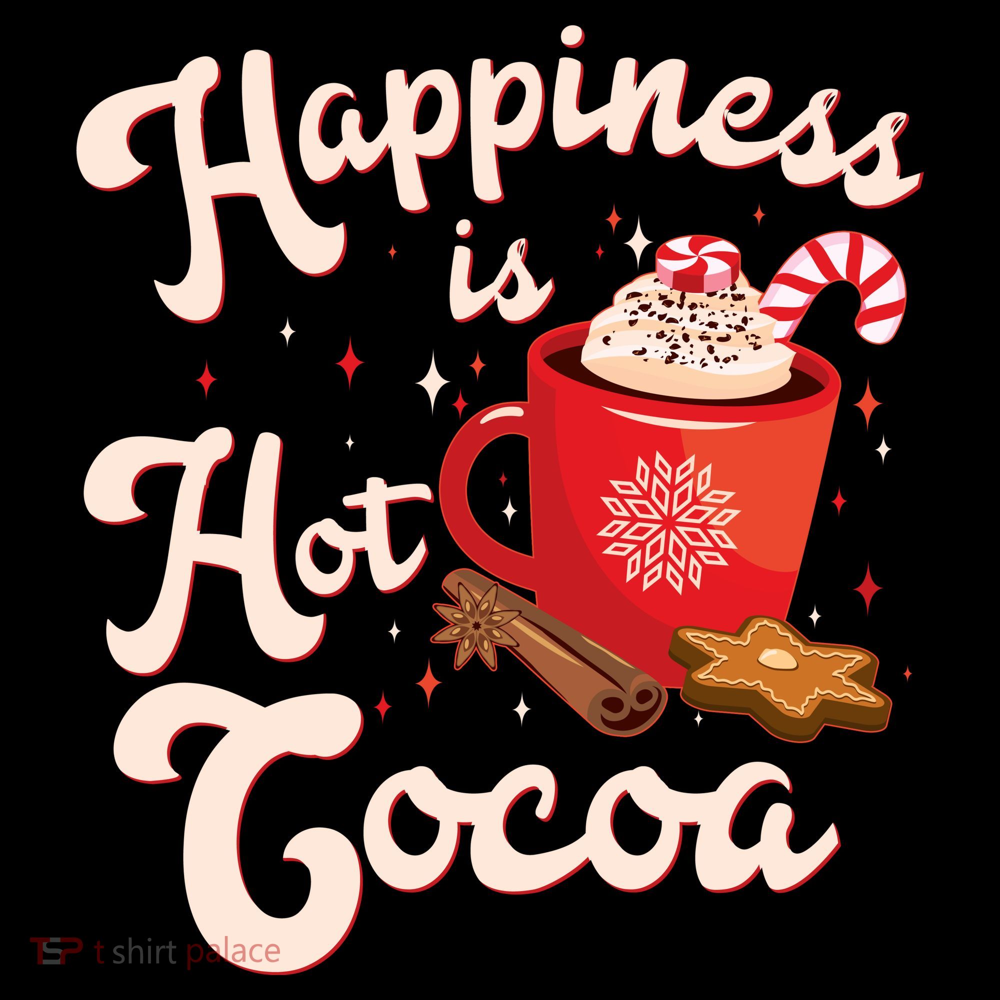 Cute Holiday Happiness Is Hot Cocoa Hot Chocolate Women's Hoodie