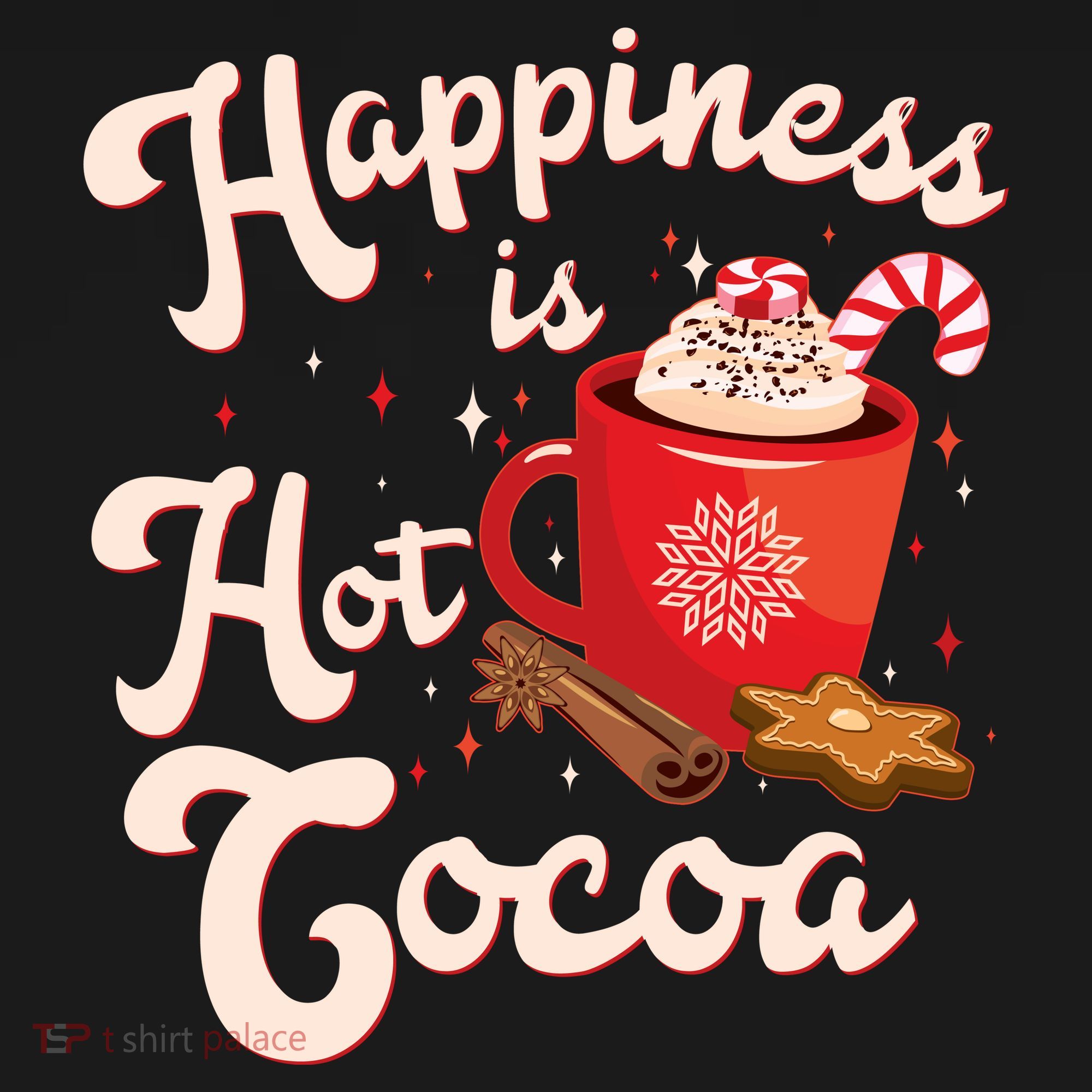 Cute Holiday Happiness Is Hot Cocoa Hot Chocolate Women's Tank Top