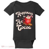 Cute Holiday Happiness Is Hot Cocoa Hot Chocolate Baby Bodysuit thumb 0