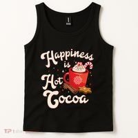 Cute Holiday Happiness Is Hot Cocoa Hot Chocolate Tank Top thumb 2