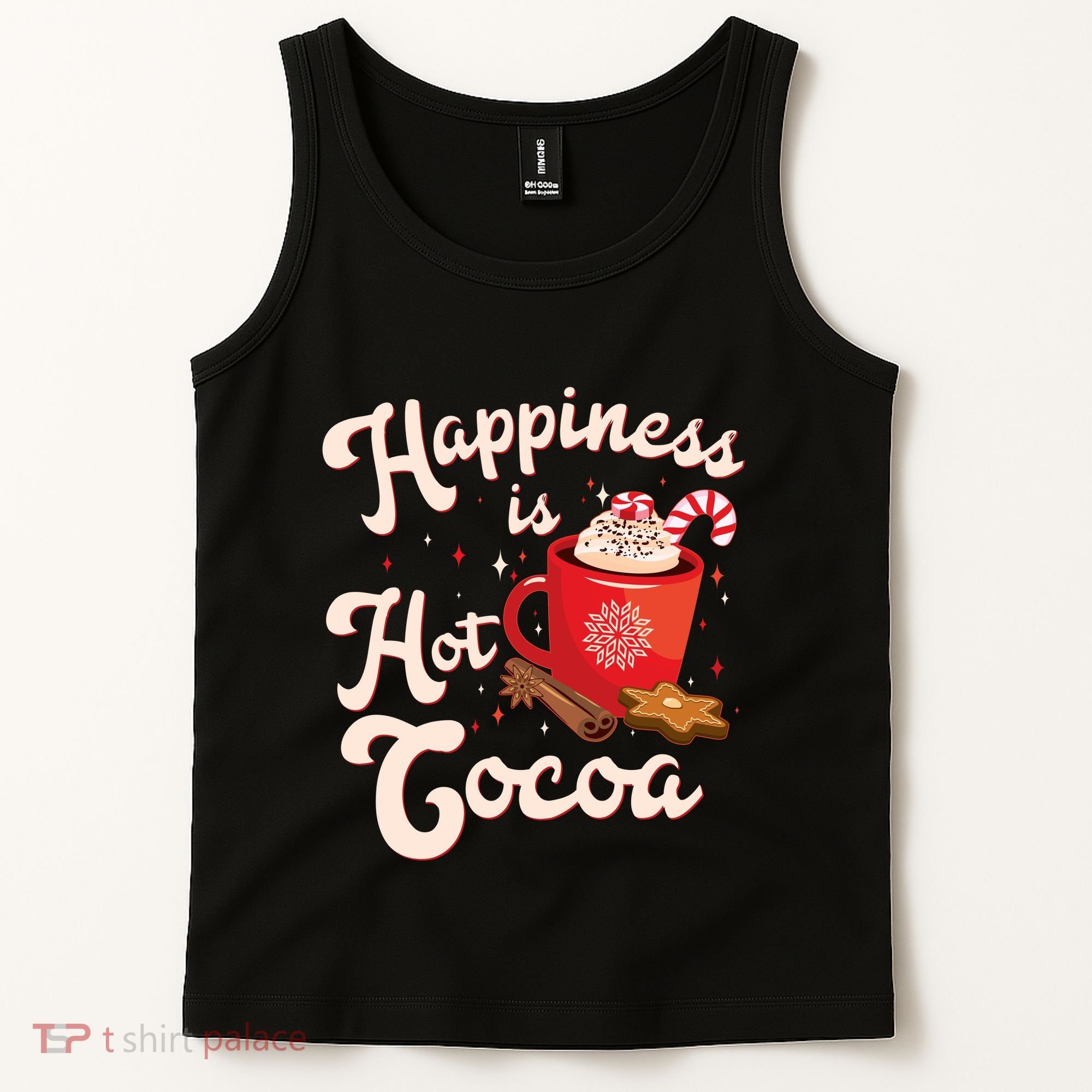 Cute Holiday Happiness Is Hot Cocoa Hot Chocolate Tank Top