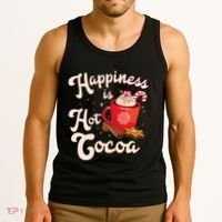 Cute Holiday Happiness Is Hot Cocoa Hot Chocolate Tank Top thumb 3