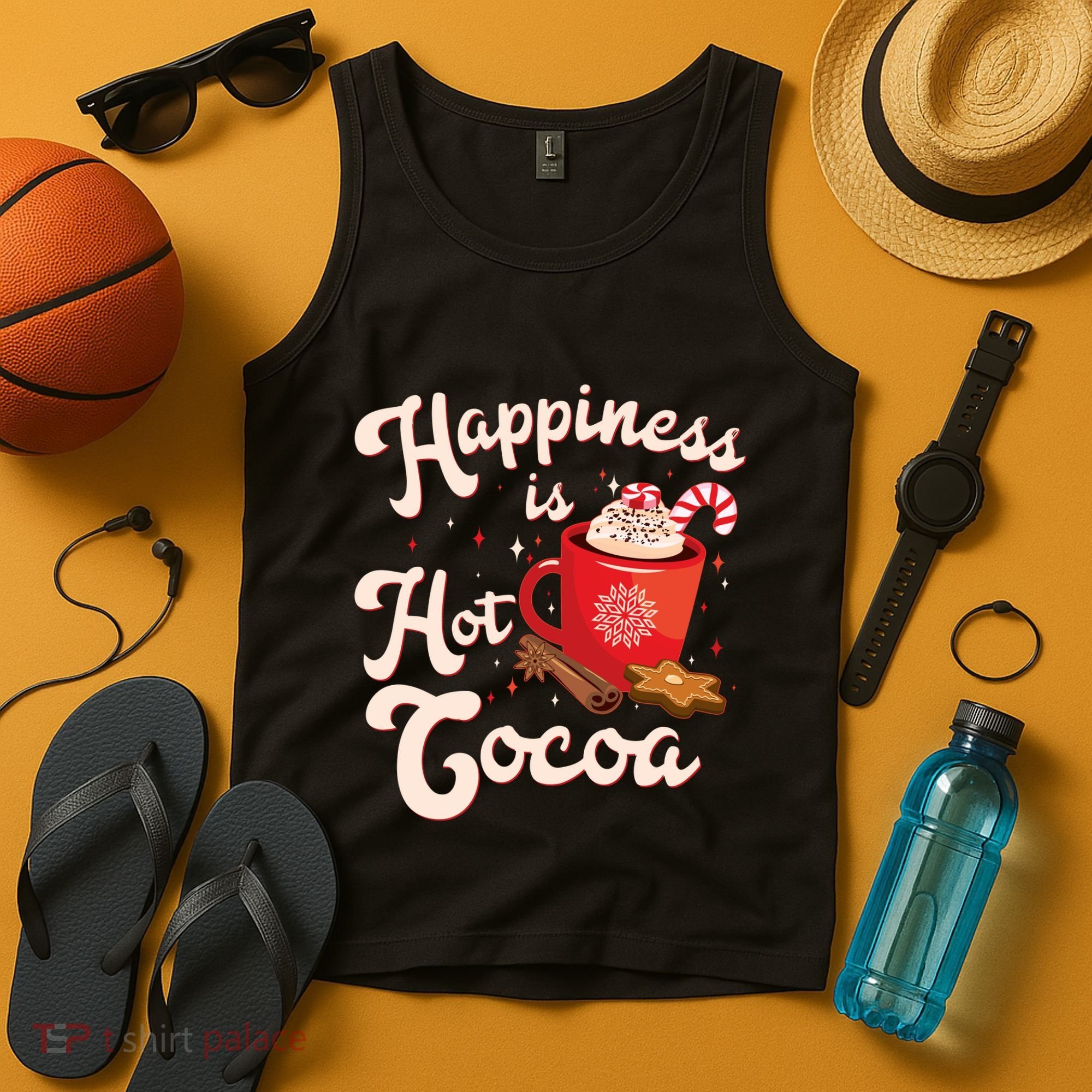 Cute Holiday Happiness Is Hot Cocoa Hot Chocolate Tank Top