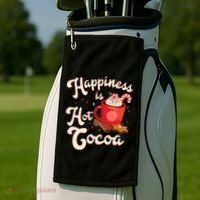 Cute Holiday Happiness Is Hot Cocoa Hot Chocolate Golf Towel thumb 2