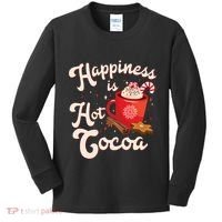 Cute Holiday Happiness Is Hot Cocoa Hot Chocolate Kids Long Sleeve Shirt thumb 0