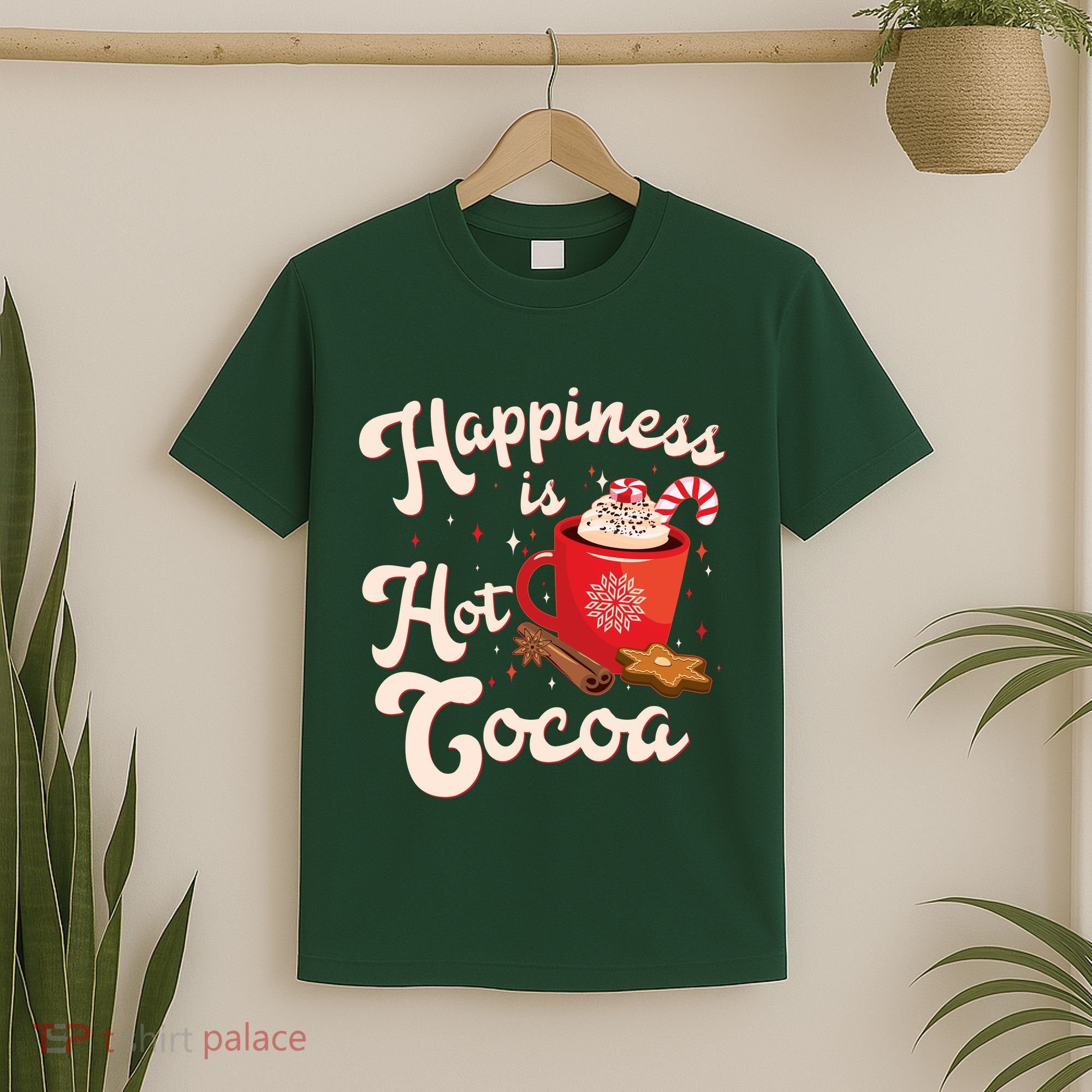 Cute Holiday Happiness Is Hot Cocoa Hot Chocolate T-Shirt