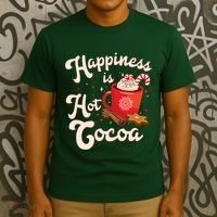 Cute Holiday Happiness Is Hot Cocoa Hot Chocolate T-Shirt thumb 3