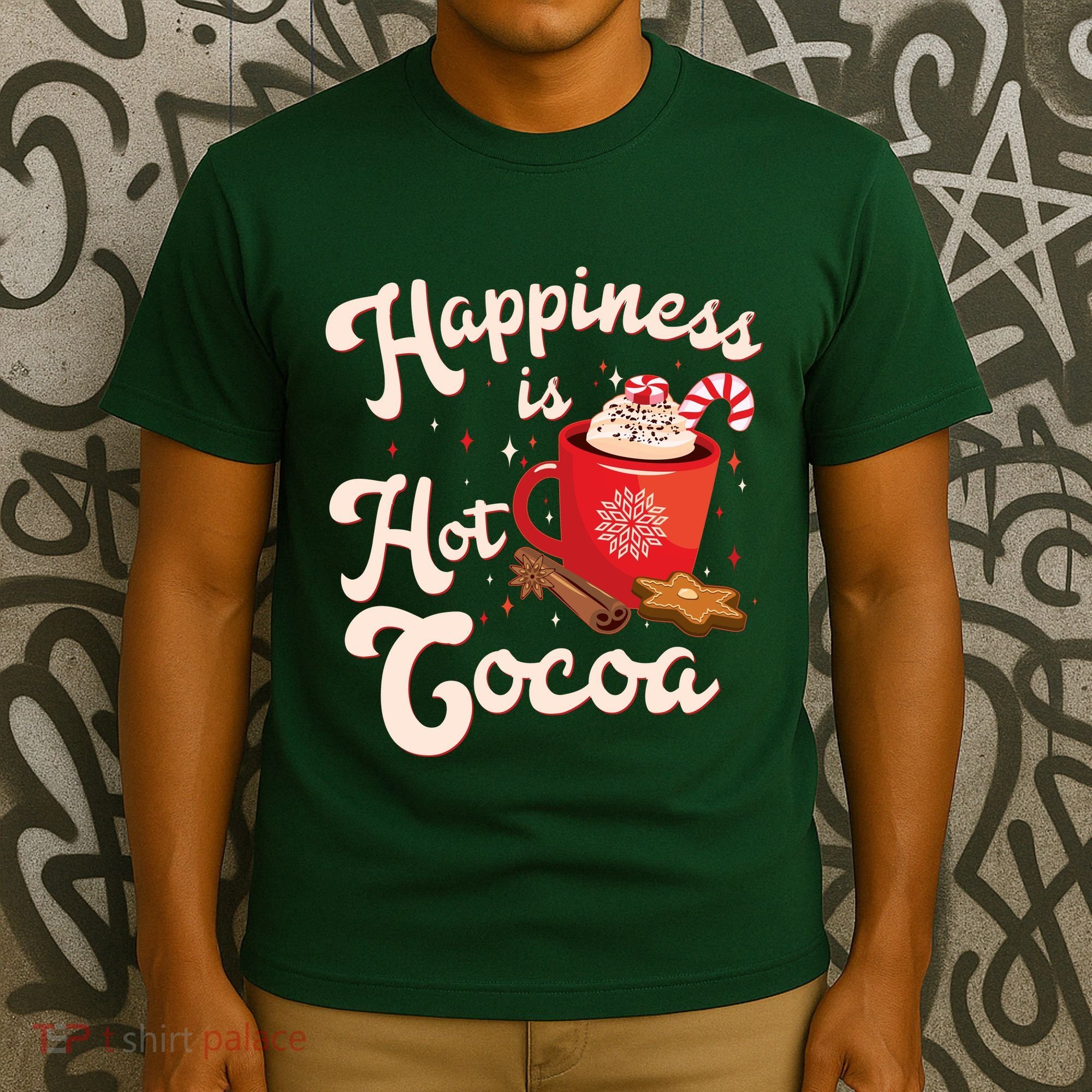 Cute Holiday Happiness Is Hot Cocoa Hot Chocolate T-Shirt