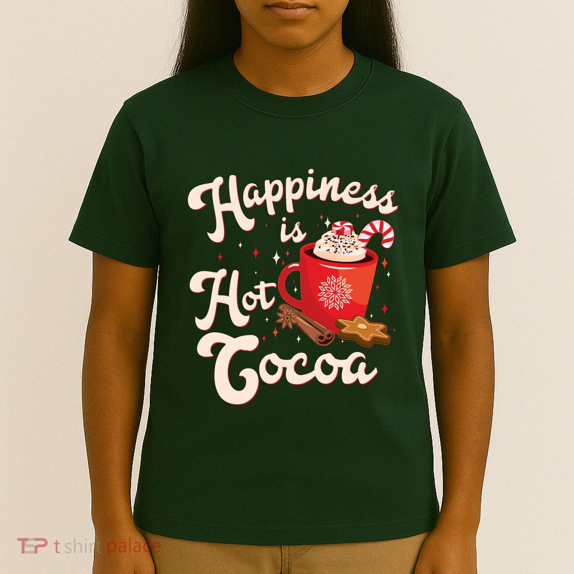 Cute Holiday Happiness Is Hot Cocoa Hot Chocolate T-Shirt