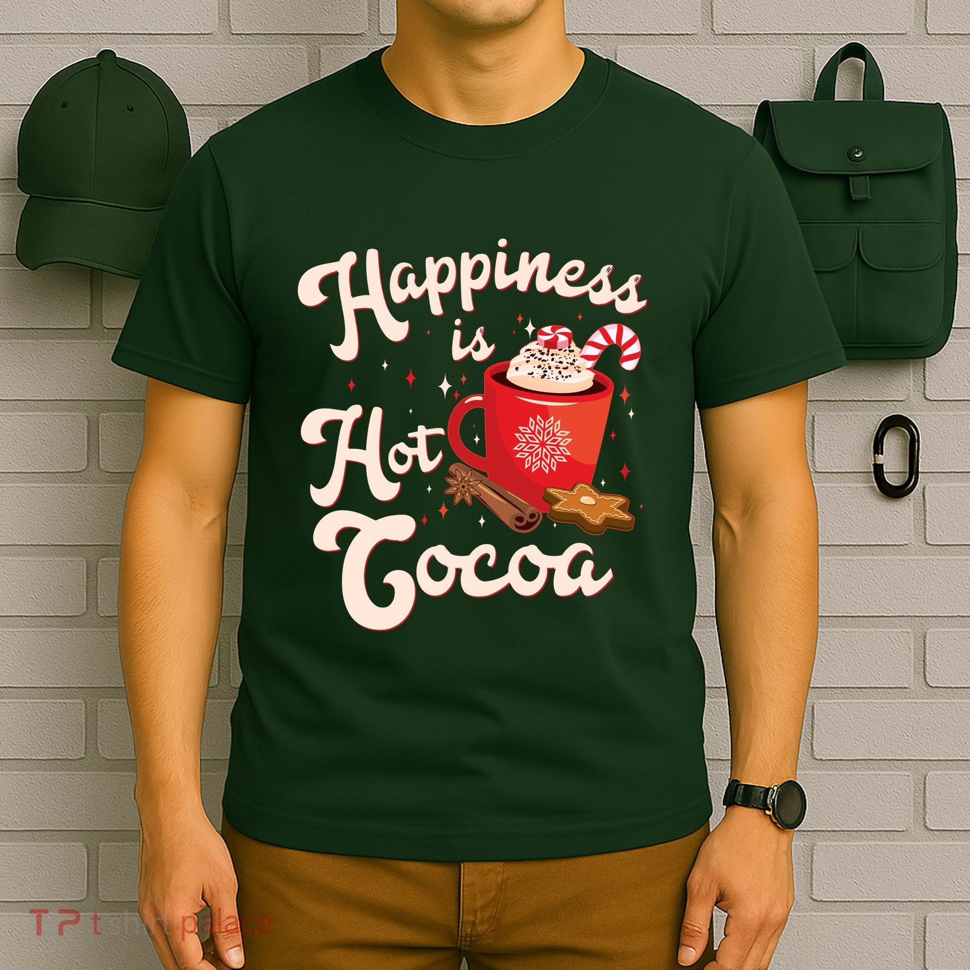 Cute Holiday Happiness Is Hot Cocoa Hot Chocolate T-Shirt
