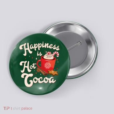 Cute Holiday Happiness Is Hot Cocoa Hot Chocolate Button