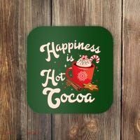 Cute Holiday Happiness Is Hot Cocoa Hot Chocolate Coaster thumb 0