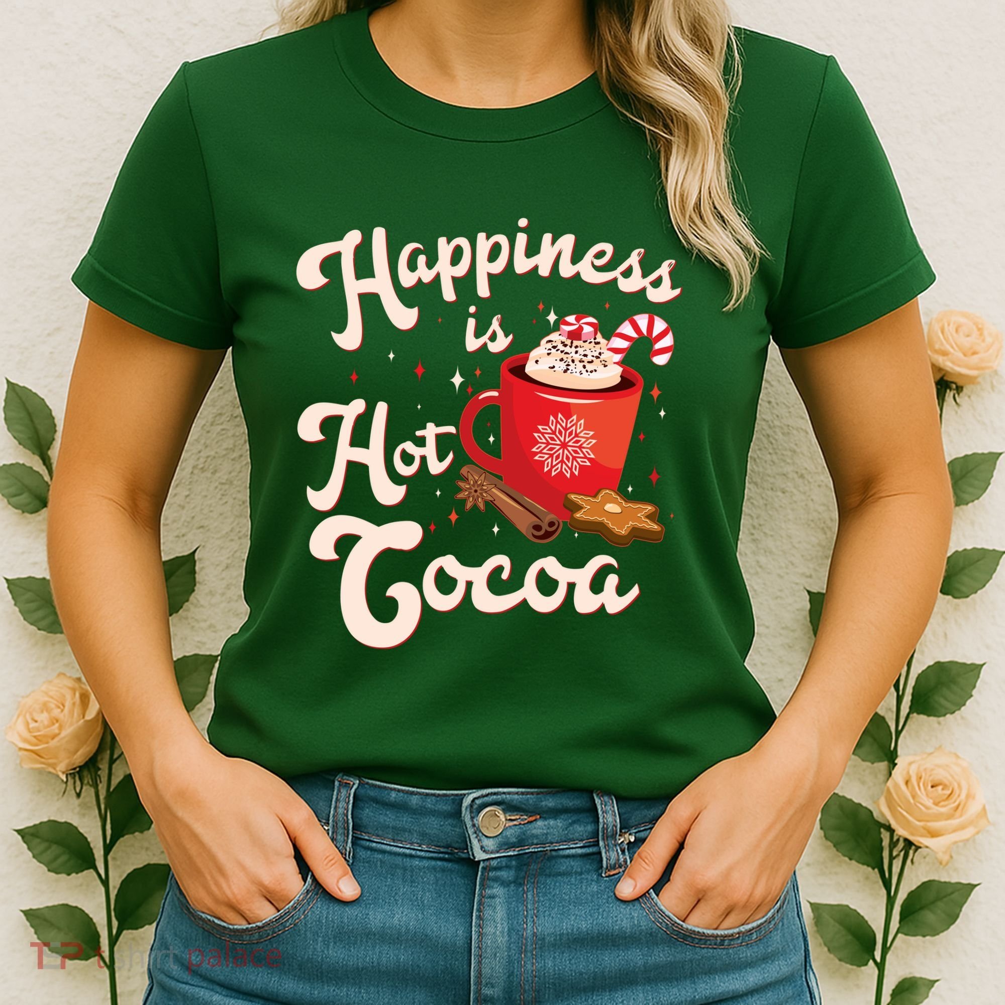 Cute Holiday Happiness Is Hot Cocoa Hot Chocolate Women's T-Shirt