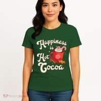 Cute Holiday Happiness Is Hot Cocoa Hot Chocolate Women's T-Shirt thumb 4