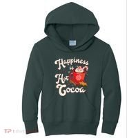 Cute Holiday Happiness Is Hot Cocoa Hot Chocolate Kids Hoodie thumb 0