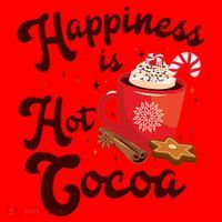 Cute Holiday Happiness Is Hot Cocoa Hot Chocolate Santa Hat thumb 1